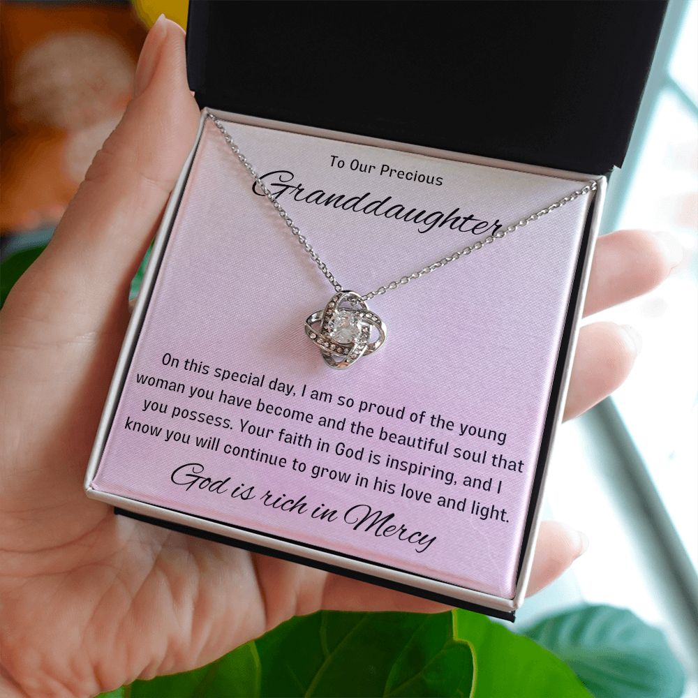 1st Communion Gifts for Granddaughter, Christening, Baptism, Confirmation, Necklace & Meaningful Message in Gift Box from Grandmother