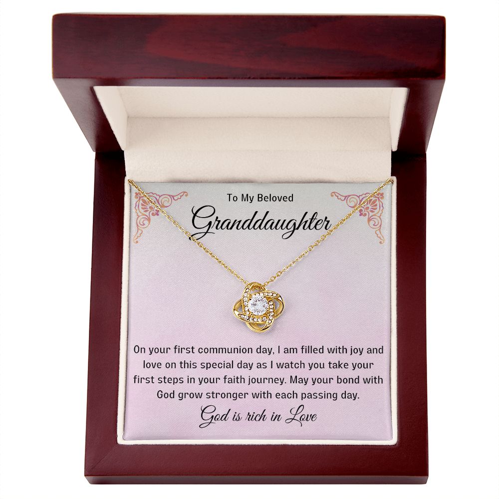 1st Communion Gifts for Granddaughter, Christening, Baptism, Confirmation, Necklace & Meaningful Message in Gift Box from Grandmother