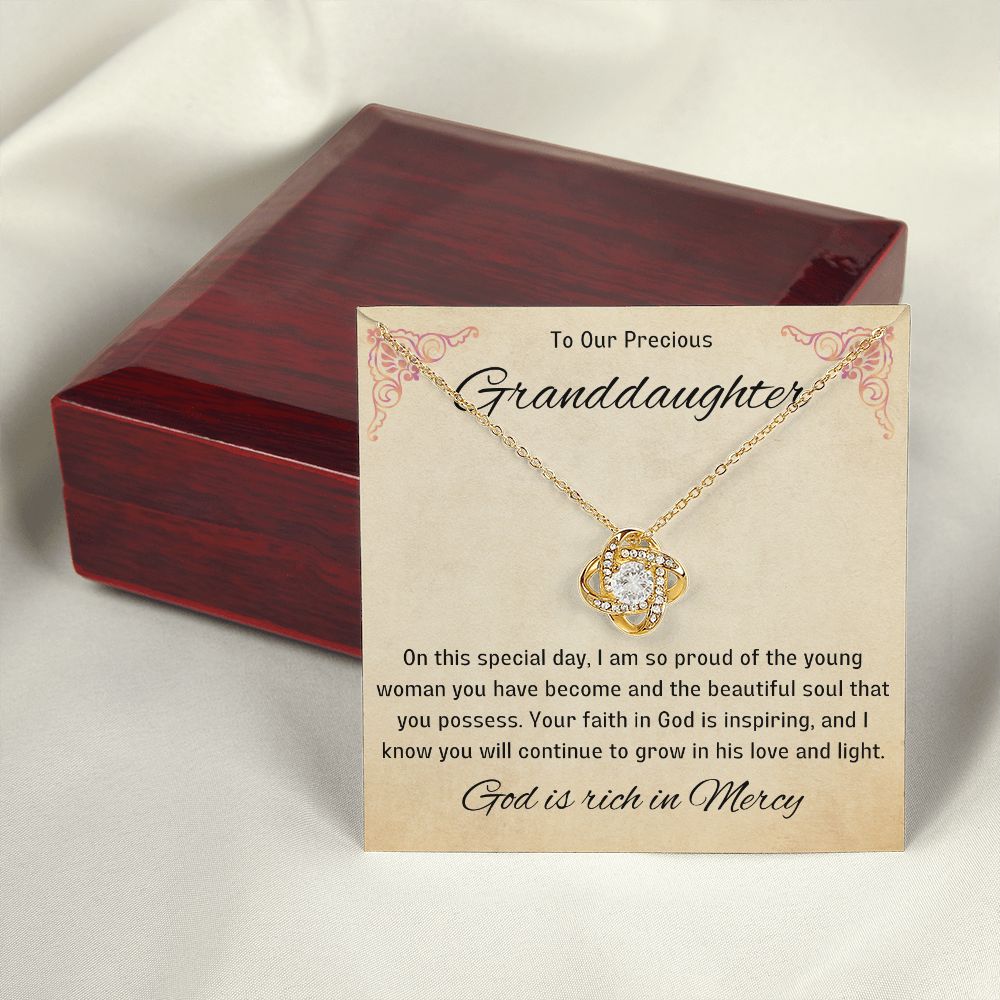 1st Communion Gifts for Granddaughter, Christening, Baptism, Confirmation, Necklace & Meaningful Message in Gift Box from Grandmother