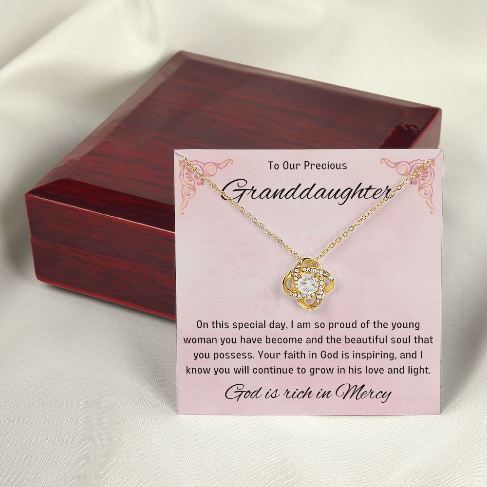 1st Communion Gifts for Granddaughter, Christening, Baptism, Confirmation, Necklace & Meaningful Message in Gift Box from Grandmother