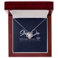 Knot necklace in wooden Box white background