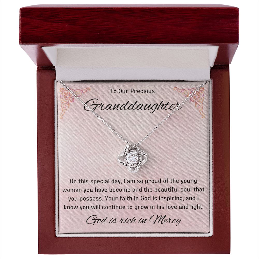 1st Communion Gifts for Granddaughter, Christening, Baptism, Confirmation, Necklace & Meaningful Message in Gift Box from Grandmother