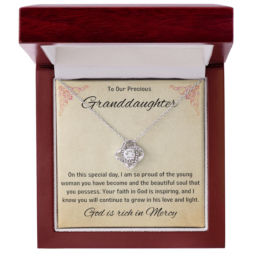 1st Communion Gifts for Granddaughter, Christening, Baptism, Confirmation, Necklace & Meaningful Message in Gift Box from Grandmother