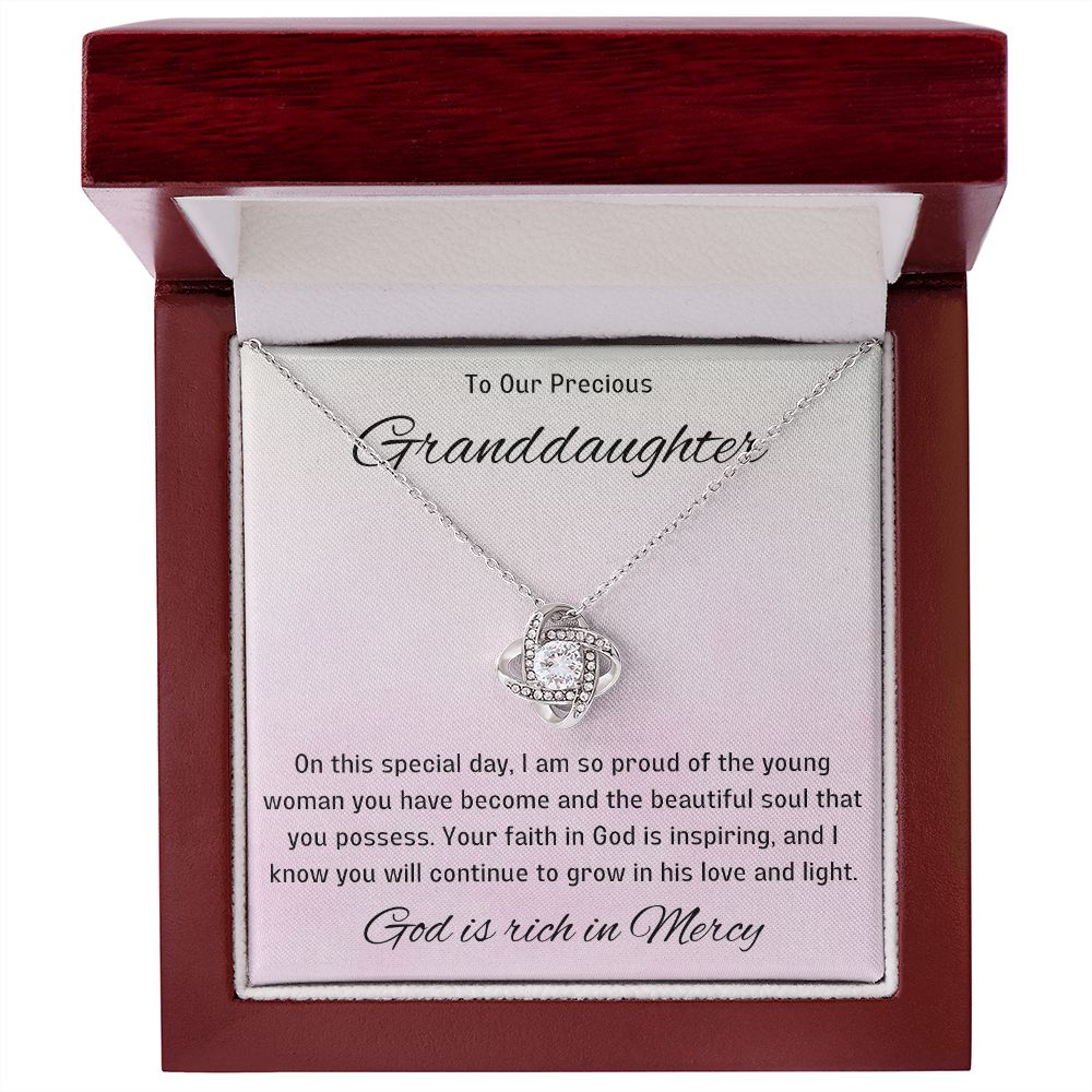 1st Communion Gifts for Granddaughter, Christening, Baptism, Confirmation, Necklace & Meaningful Message in Gift Box from Grandmother