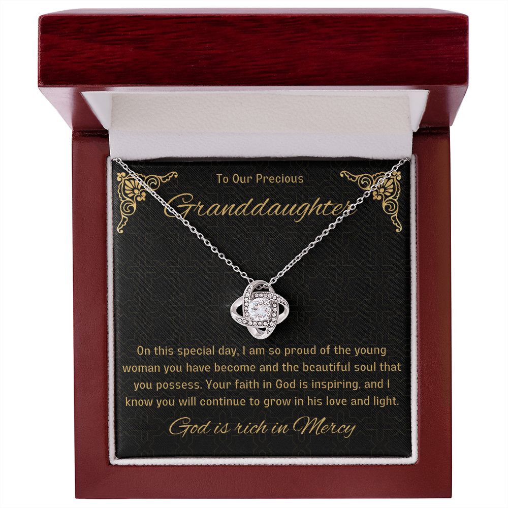 1st Communion Gifts for Granddaughter, Christening, Baptism, Confirmation, Necklace & Meaningful Message in Gift Box from Grandmother