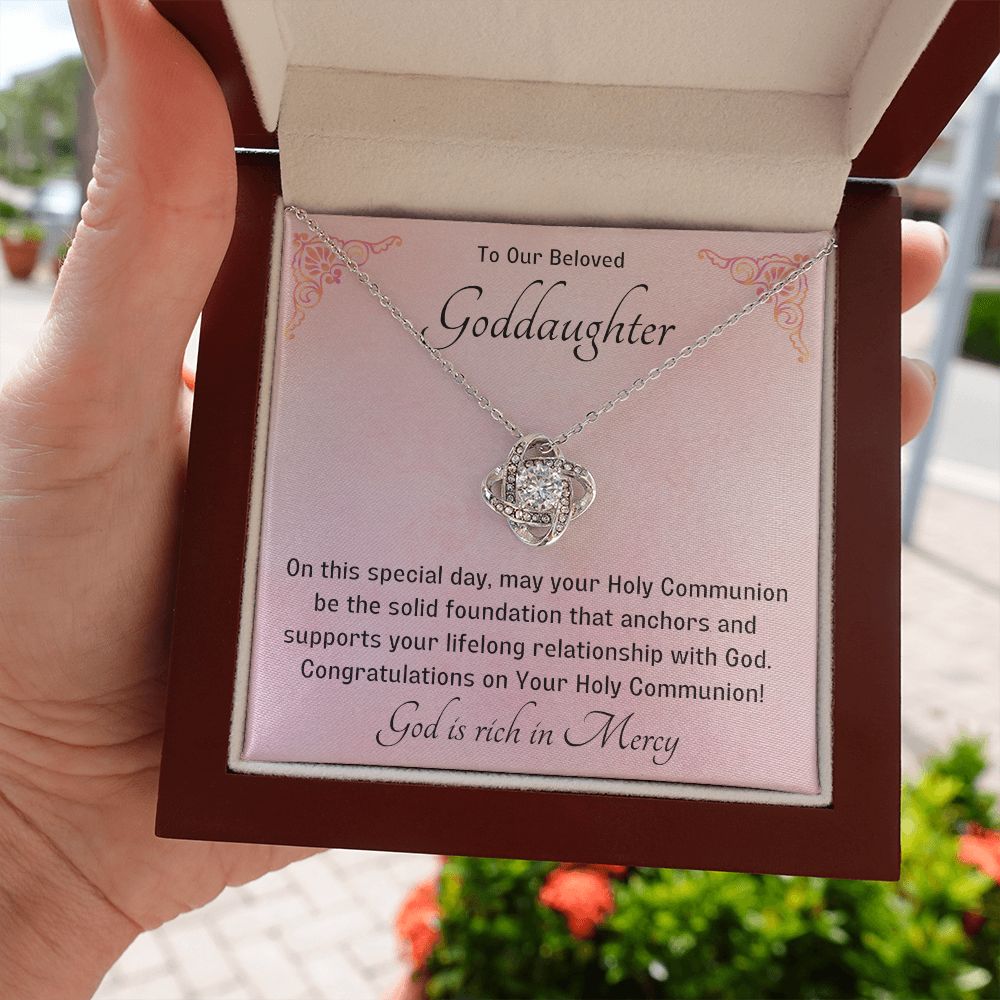 Goddaughter 1st Communion Gifts , Christening, Baptism, Confirmation, Necklace & Meaningful Message in Gift Box from Godmother
