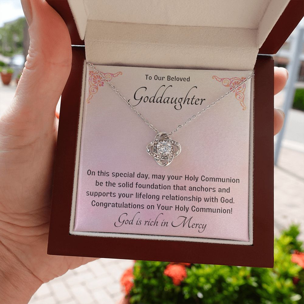 Goddaughter 1st Communion Gifts , Christening, Baptism, Confirmation, Necklace & Meaningful Message in Gift Box from Godmother