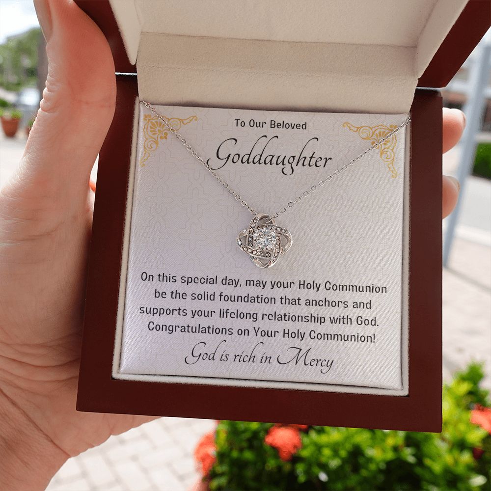 Goddaughter 1st Communion Gifts , Christening, Baptism, Confirmation, Necklace & Meaningful Message in Gift Box from Godmother