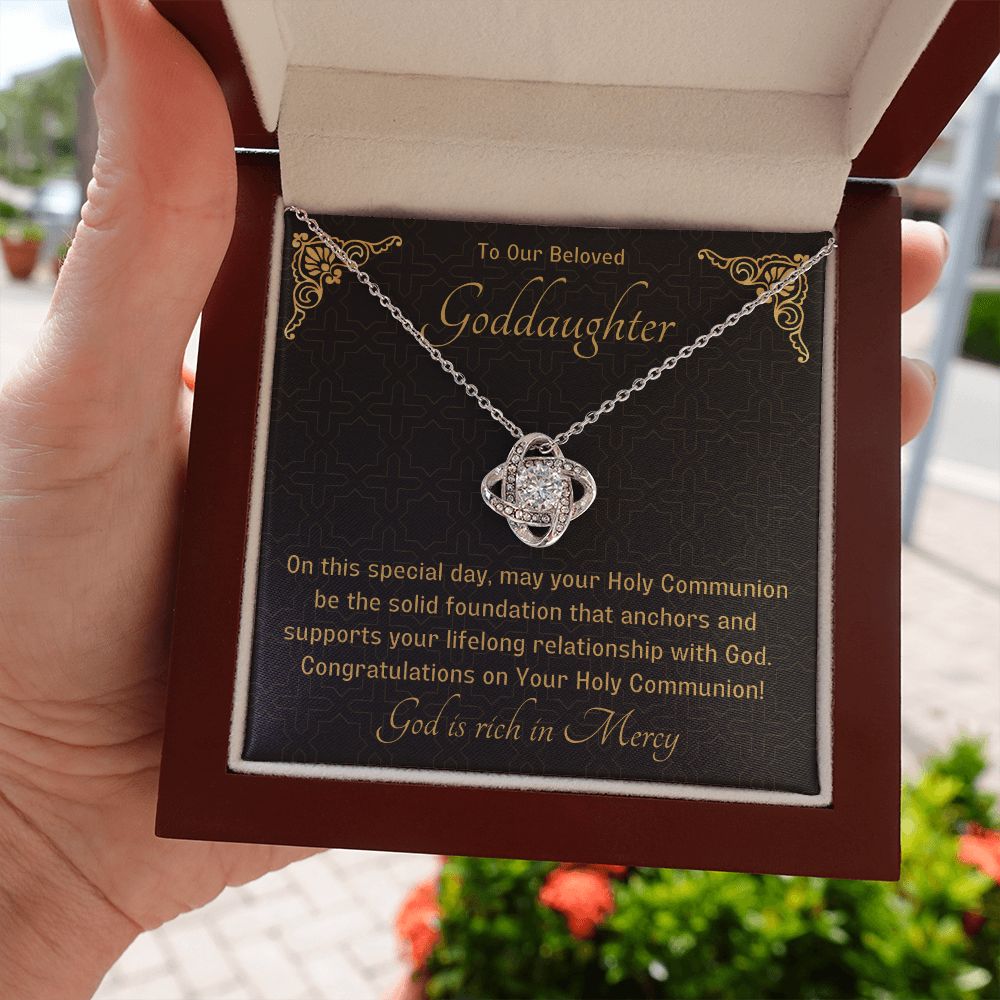 Goddaughter 1st Communion Gifts , Christening, Baptism, Confirmation, Necklace & Meaningful Message in Gift Box from Godmother