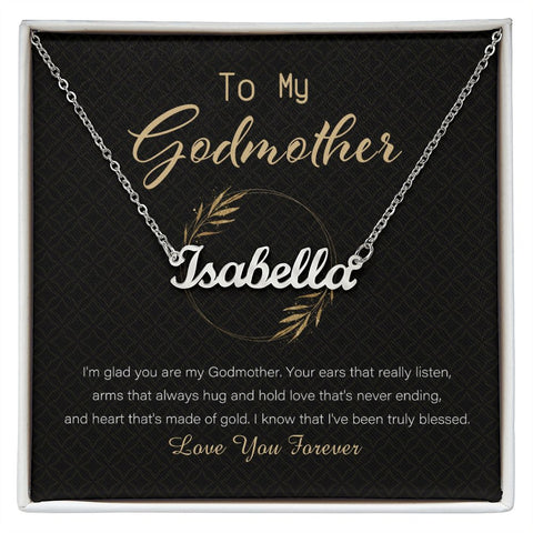 gift for godmother Necklace with Message Card