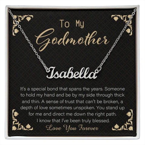 personalized-godmother gift Personalized Name Necklace with Message Card
