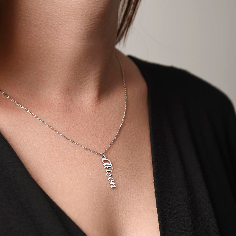 Personalized Name Necklace on lady necklace