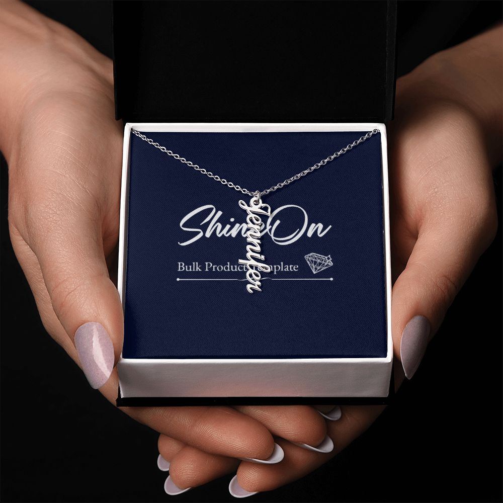 Personalized Name Necklace in Luxury Box on hands