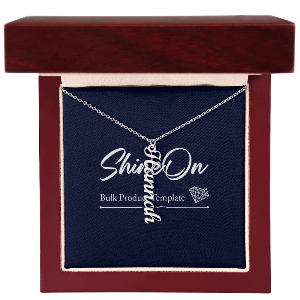 Personalized Name Necklace in Wooden Box Top View