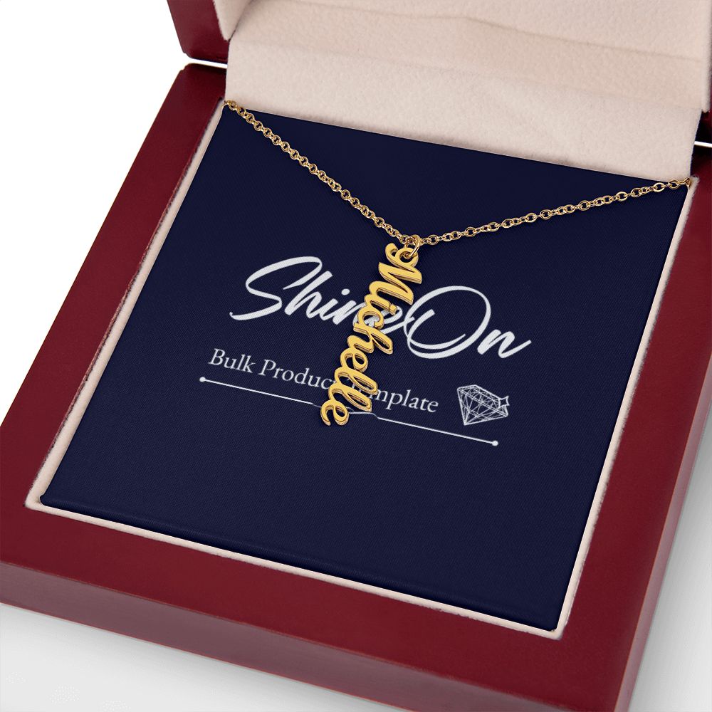 Gold Personalized Name Necklace in Wooden Box