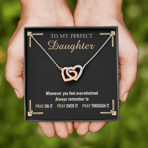 3 Pray To My Daughter 220212 To My Wife (Interlocking Hearts) Necklace