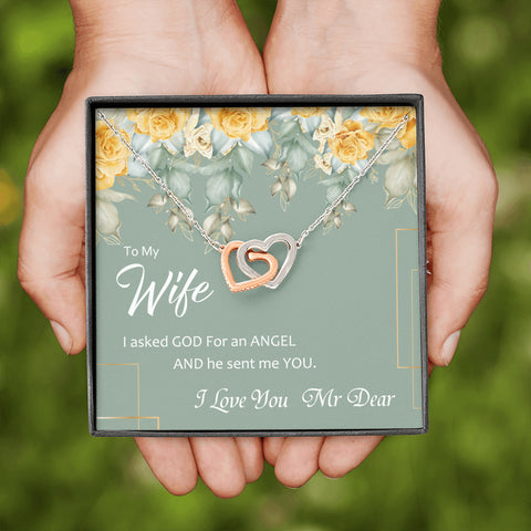 Still Love (Wife) 210930c To My Wife (Interlocking Hearts) Necklace