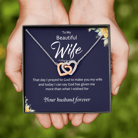 Still Love (B Wife) 21-11-26-c To My Wife (Interlocking Hearts) Necklace