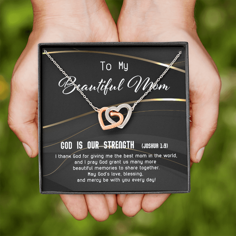 2022-03-14 - 3 - Beautiful Mom - Golden Line To My Wife (Interlocking Hearts) Necklace