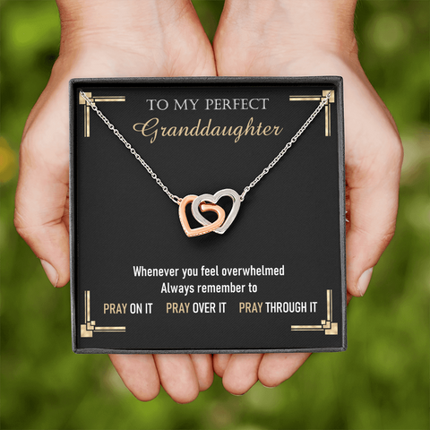 3 Pray To My Granddaughter 220212 To My Wife (Interlocking Hearts) Necklace