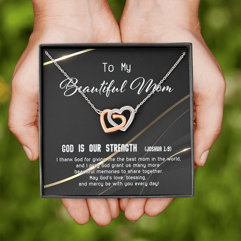 2022-03-14 - 2 - Beautiful Mom - Golden Line To My Wife (Interlocking Hearts) Necklace