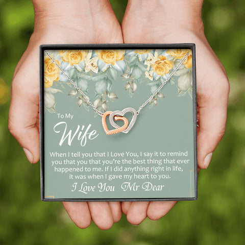 Still Love (Wife) 210930b To My Wife (Interlocking Hearts) Necklace