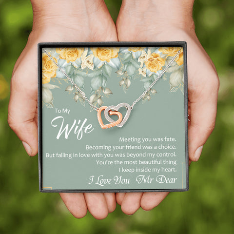 Still Love (Wife) 210930a To My Wife (Interlocking Hearts) Necklace