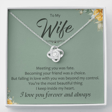To My Wife Knot Necklace
