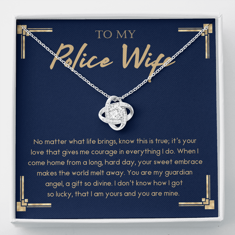 Police Wife 2022-02-21 (Dark Blue) To My Wife (Knot Beauty) Necklace