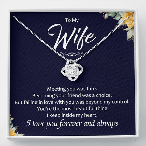 To My Wife Knot Necklace