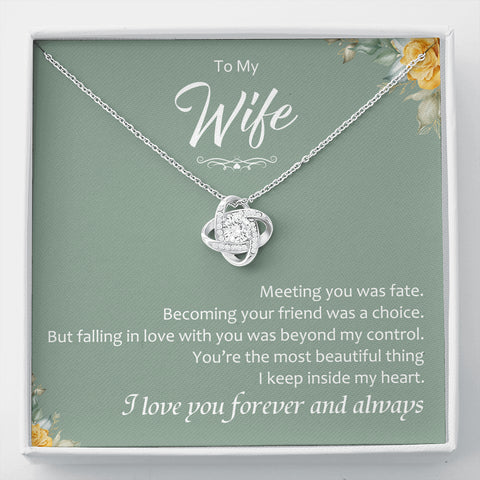 To My Wife Knot Necklace