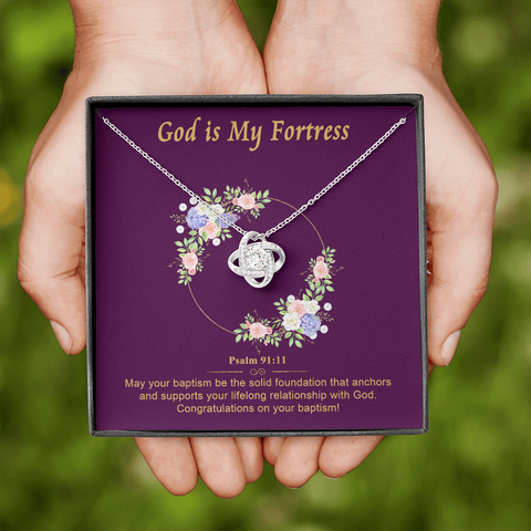 God is My Fortress To My Beautiful Mom (Knot Beauty) Necklace Template