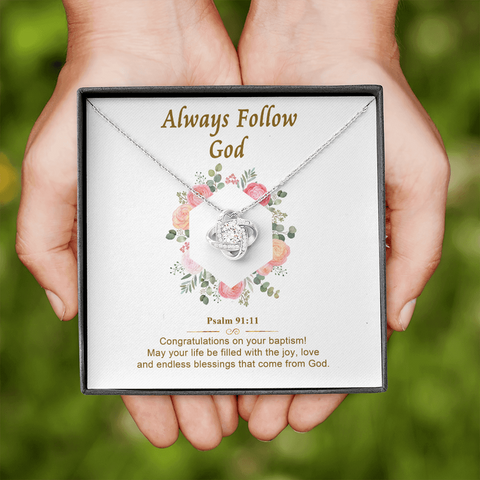 Always Follow God (Baptism) (W) To My Beautiful Mom (Knot Beauty) Necklace Template