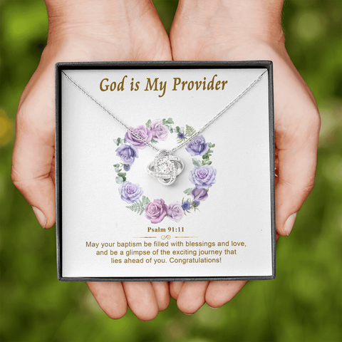 God is My Provider (Baptism W) To My Beautiful Mom (Knot Beauty) Necklace Template