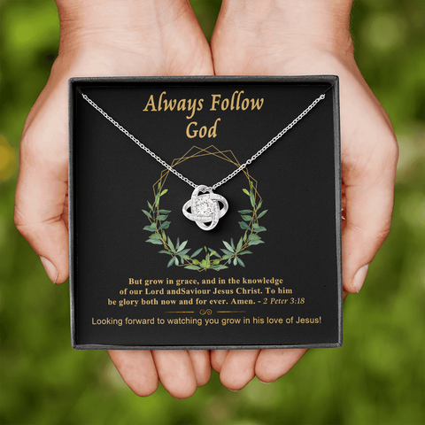 Always Follow God To My Beautiful Mom (Knot Beauty) Necklace Template