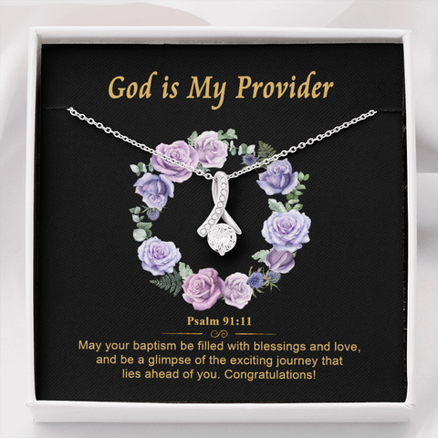 2022-05-19 God is My Provider (Baptism Black) To My Beautiful Mom (Alluring Beauty) Necklace Template