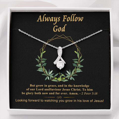 Always Follow God To My Beautiful Mom (Alluring Beauty) Necklace Template