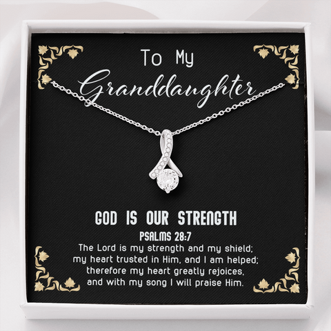God Is My Strength - Granddaughter To My Wife (Alluring Beauty) Necklace