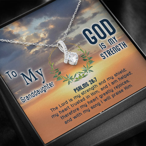 [GOD IS MY STRENGTH] To My Granddaughter Alluring Beauty Necklace