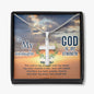 [GOD IS MY STRENGTH] To My Granddaughter Cross Necklace